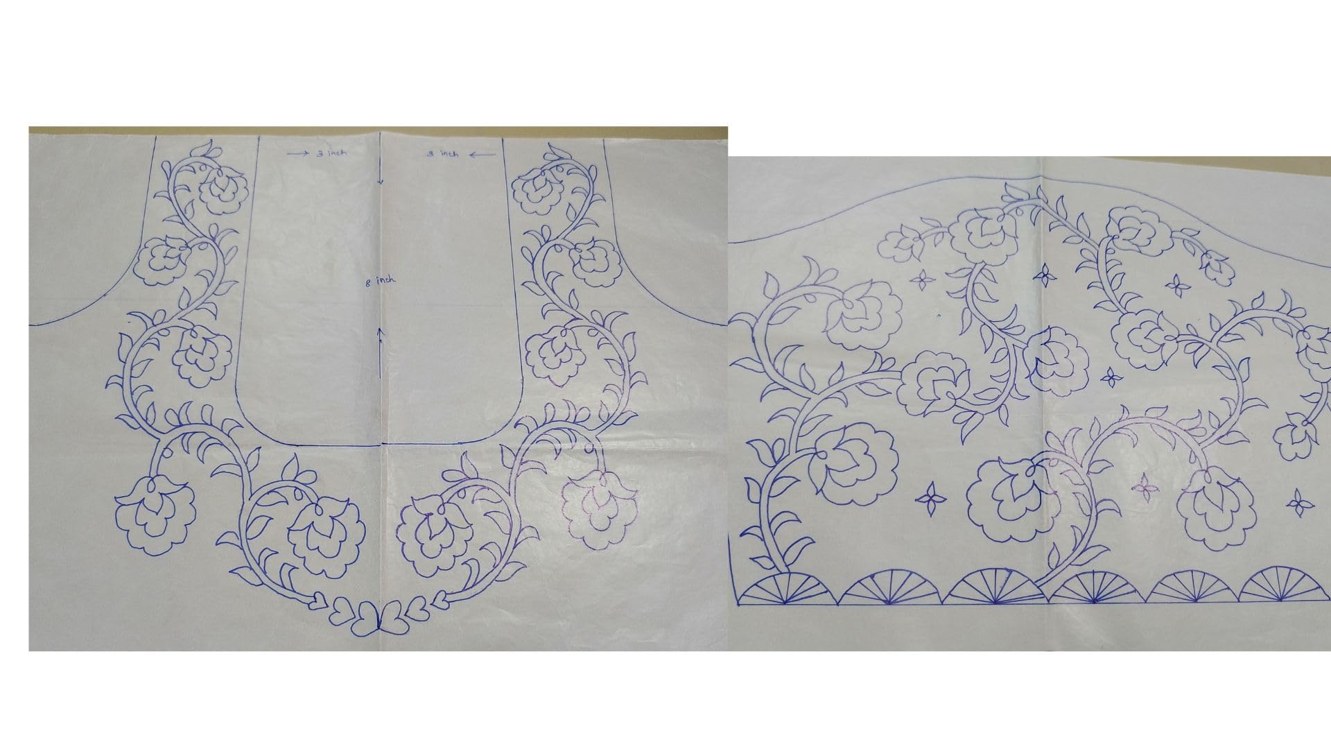 Aari Work Embroidery Tracing Designs. Handcrafted Unique Tracing Paper Design for Aari, Maggam, Zardozi, Beats and Stene Work