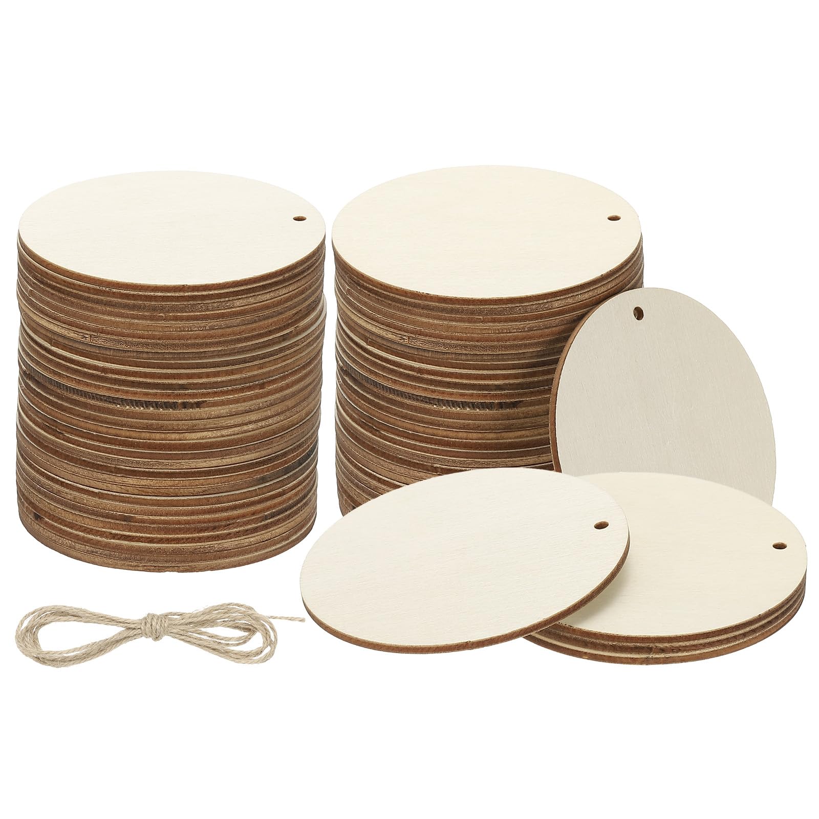 90 Pcs 3 Inch Unfinished Wood Circles - Smooth Sanded Blank Wood Slices For DIY Crafts & Painting - View #2