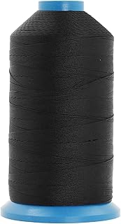 Mandala Crafts Size 138 420D T135 Bonded Nylon Thread - Black 1250 YDs Tex 135 Heavy Duty Sewing Threads for Leather, Jeans, Weaving, Outdoor Marine Upholstery