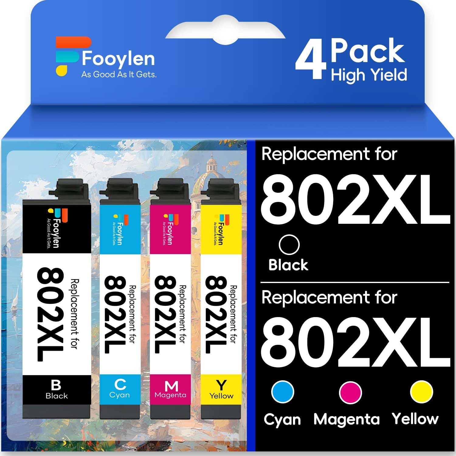 WF-4740 Remanufactured Ink Cartridge Replacement Combo Work with Epson Workforce Pro WF-4740 WF-4730 WF-4734 WF-4720 EC-4020 EC-4030 Ink Cartridge (1B1C1M1Y, 4 Pack)