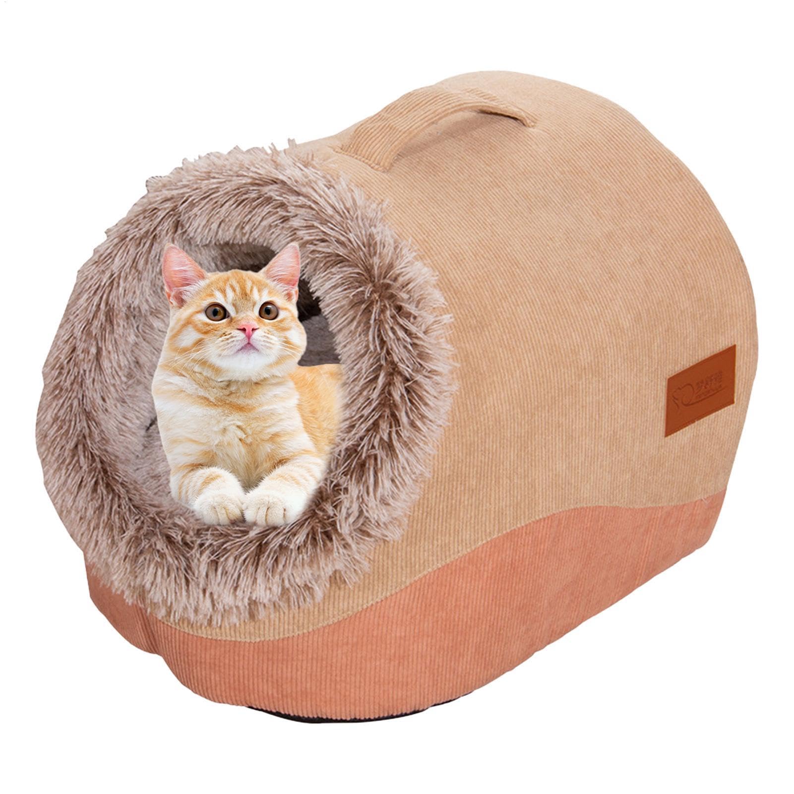 Grotte per gatti da interni, cuccia calda semi-chiusa in peluche per cani, forniture per animali domestici, cuccia per cani, gatti, coniglietti, animali domestici | forniture per animali domestici, cuccia per cani, gatti, coniglietti, animali domestici