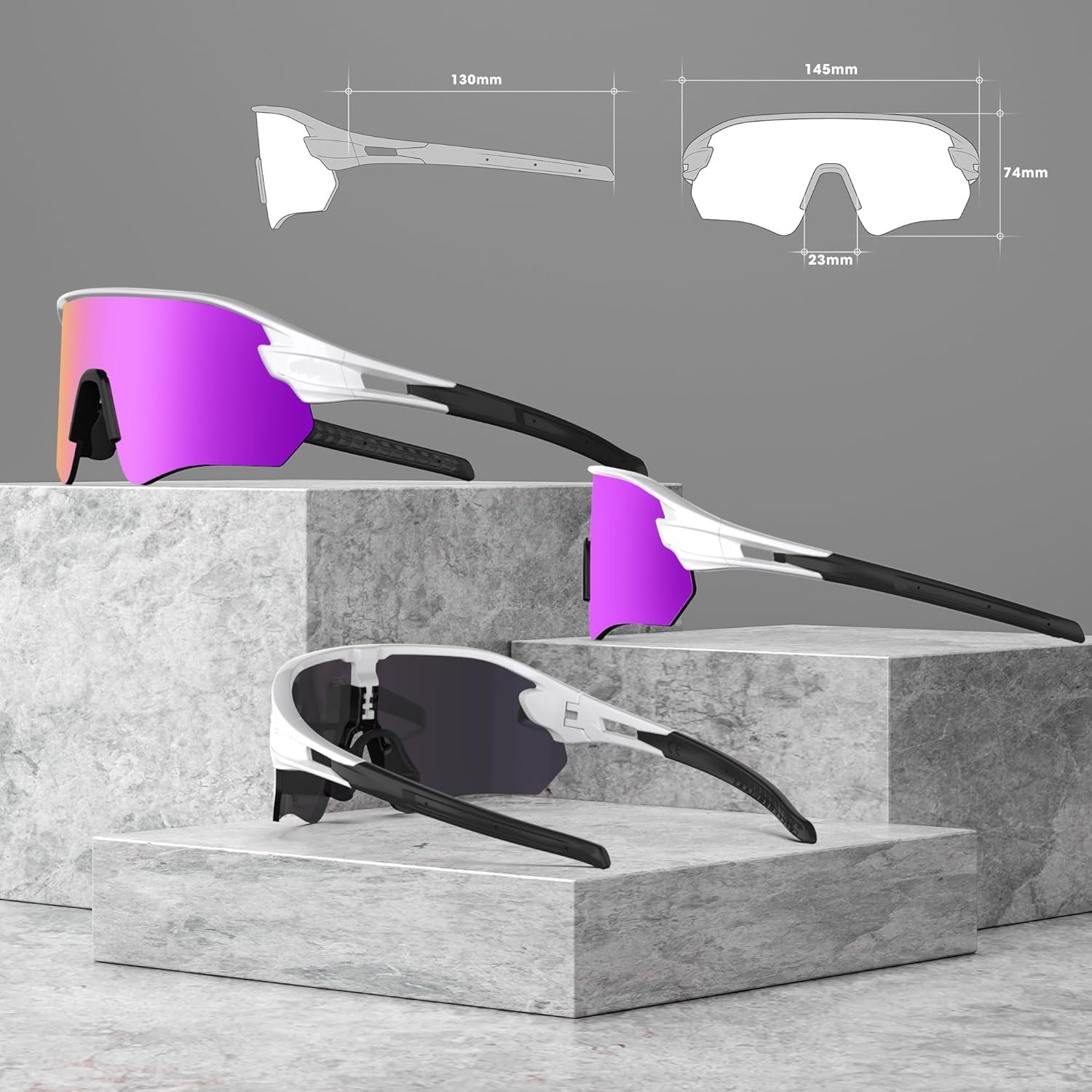 Z87 Sport Sunglasses For Running Cycling Fishing, UV Protection Sunglasses, TR90 Lightweight Goggles For Men Women - Image 3