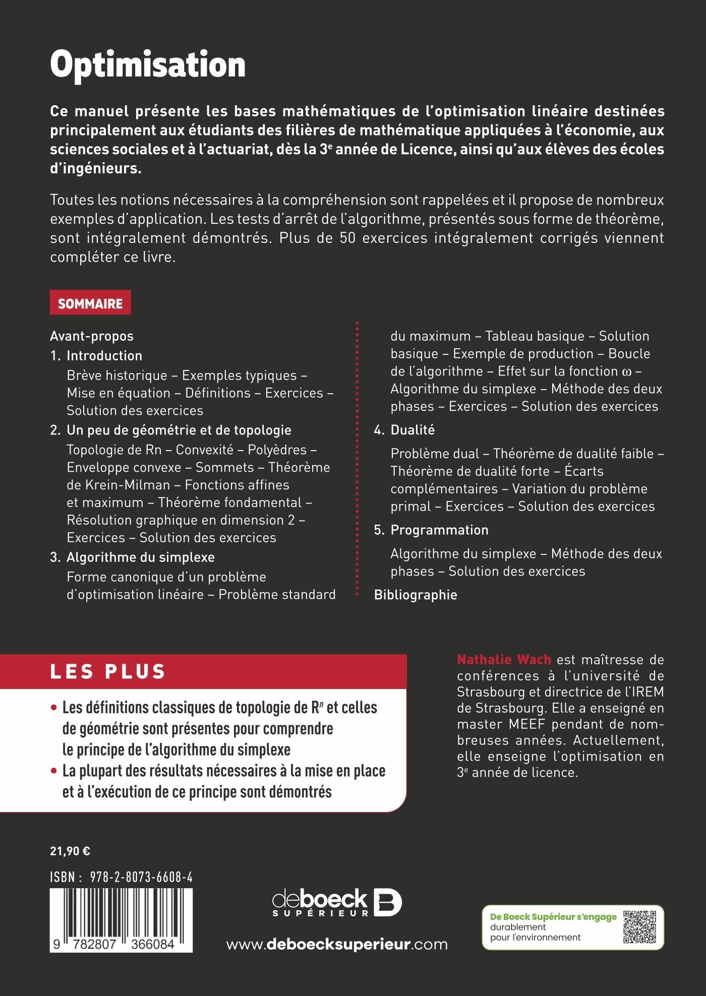 Optimisation: Programmation linéaire et algorithme du simplexe - Cours et exercices corrigés