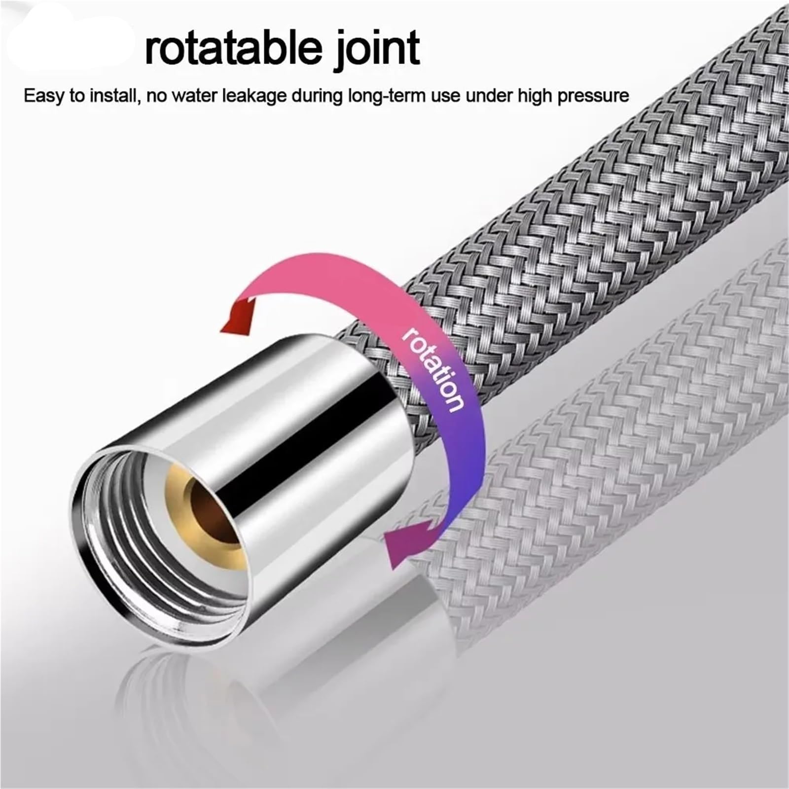 Manguera de ducha flexible de nailon de alta presión de 1,5 m, antienredos, conector universal G1/2, diseño suave para baño, gris oscuro y fácil de instalar