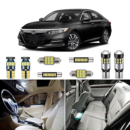 6 Piece White LED Interior Lights Kit for Honda Accord