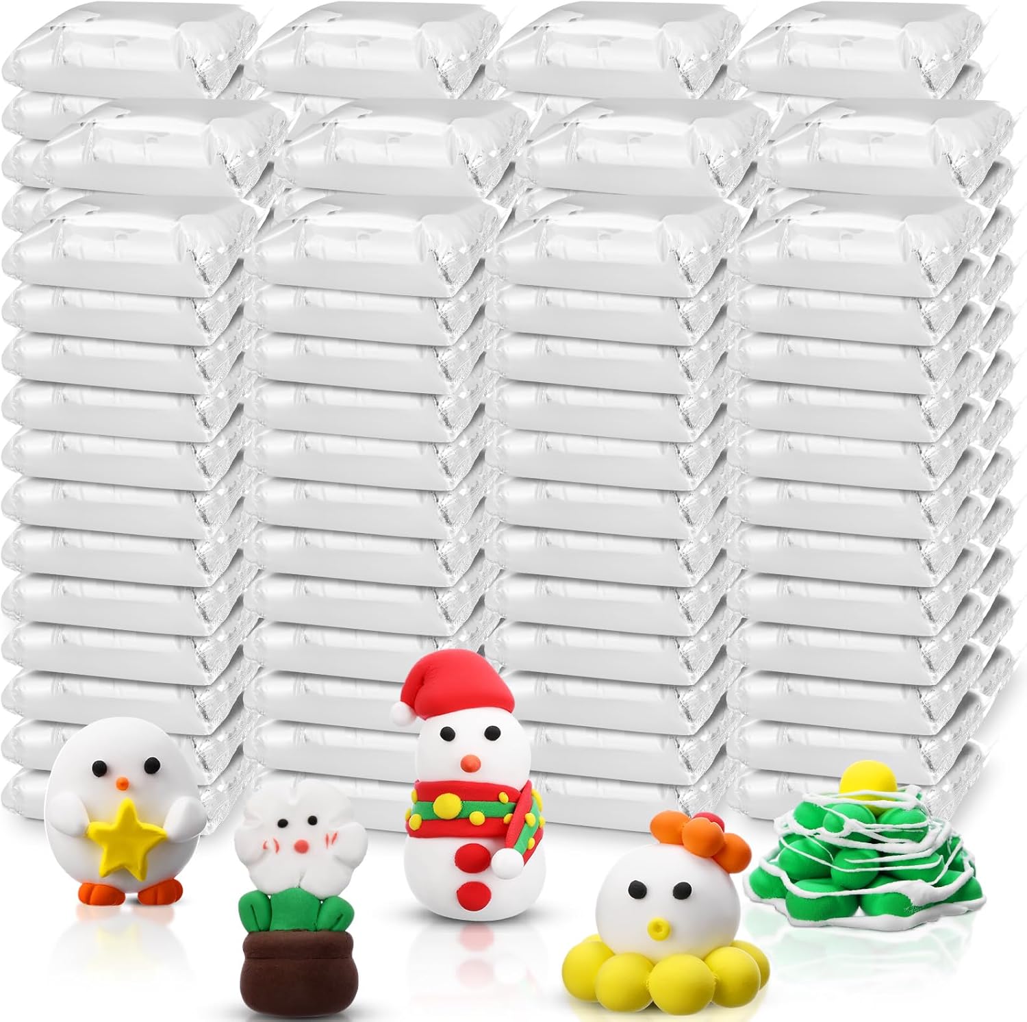 144 Pcs Total 76oz Air Dry Clay Soft Non-Toxic Molding Clay for DIY Arts Craft Sculpting Molding Projects Rewards Supplies(White)