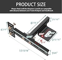 Vista 9 de Soportes de cabecero para marco de cama de metal, soportes ajustables para cabecero con kit de extensión de estribo para cama individual