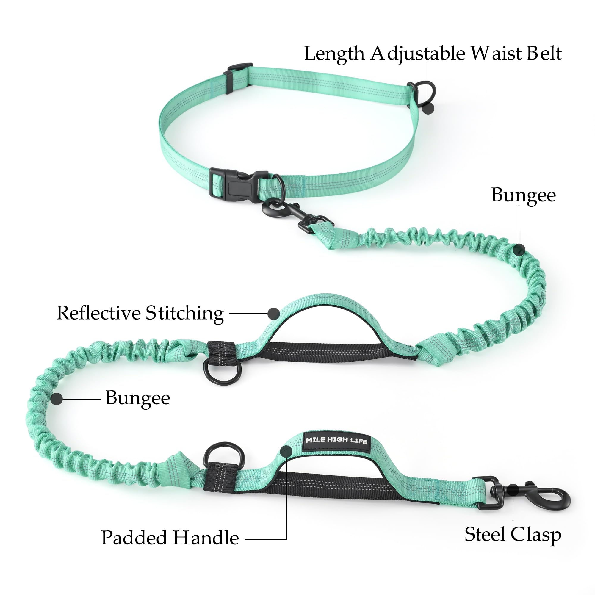 Mile High Life, Waist Running-Teal, 7 Feet - Image 4