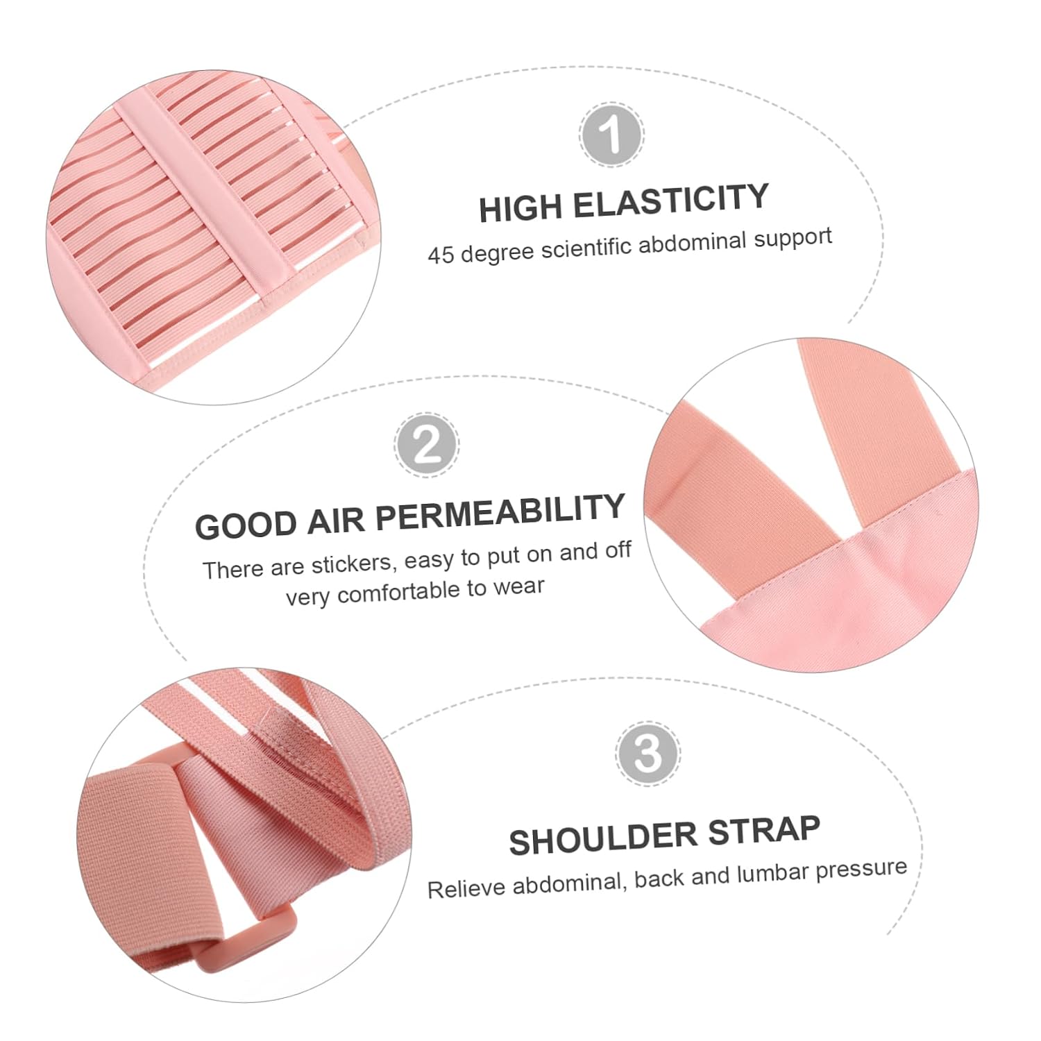 Adjustable Shoulder Straps Maternity Belt Pregnancy Support Band Stickers Breathable Belly Band for Waist Abdomen