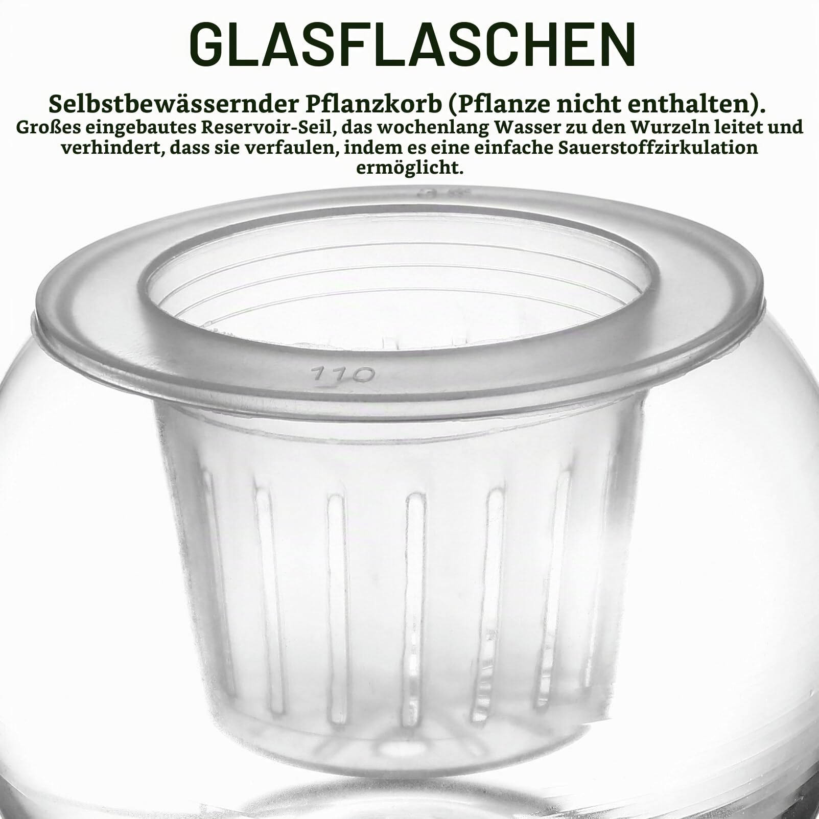 HEMOTON Hydrokultur Blumentopf Transparent Mit Abnehmbarem Pflanzkorb Selbstbewässernder Pflanzenkorb Mit Sichtbarem Wasserstand 5.91X5.91X4.33 Zoll Für Innen Und Außen Garten