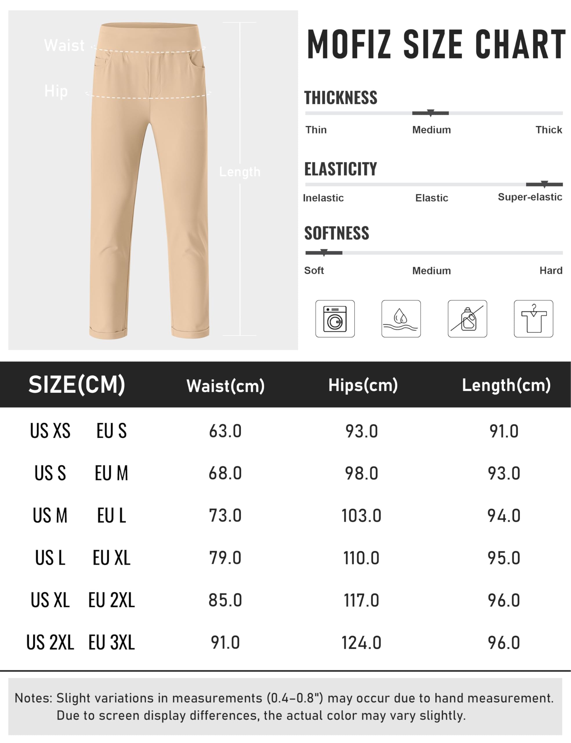 MoFiz Pantalones de Golf para Mujer Stretch Trabajo Pants Elegante con Bolsillos for Oficina Casual Viaje Yoga