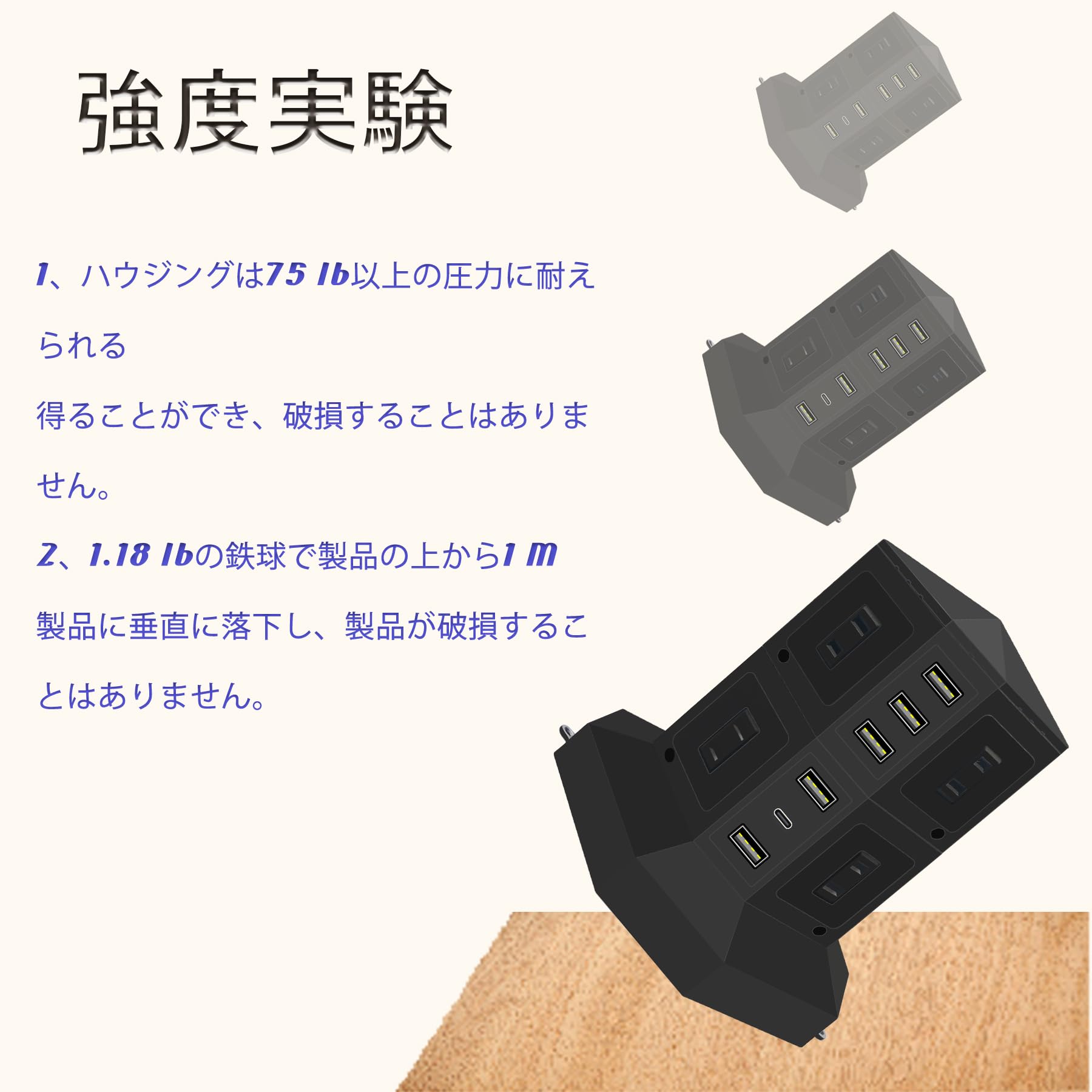 8AC 6USB 雷ガード 過負荷保護 1500W タワー式電源タップ 縦 Amazon.co.jp: JIACHANタワー式電源タップ 縦コンセント 8AC充電口雷