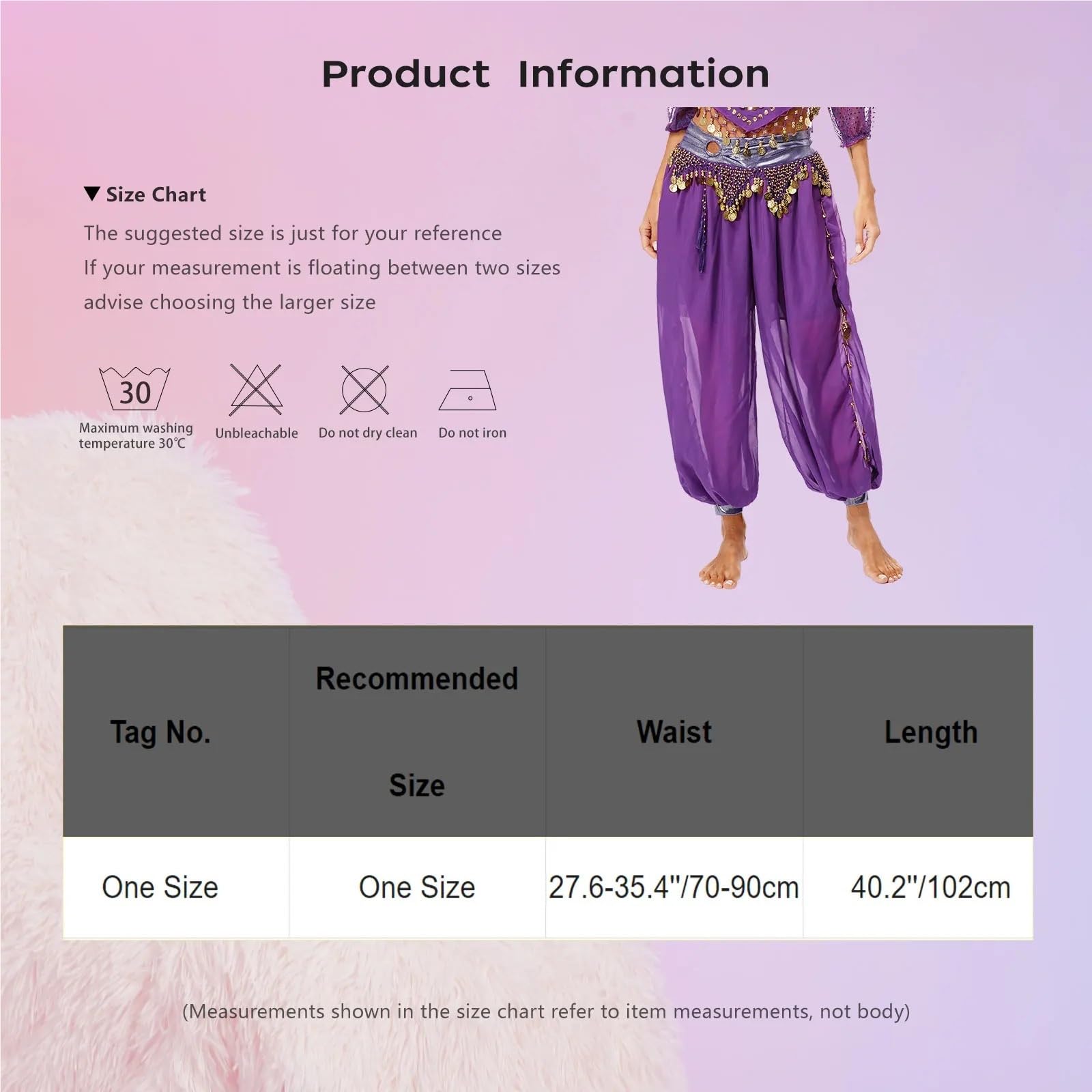 Arabische Prinzessin Bauchtanz-Kostüm for Damen, Märchen-Quasten, Bloomers, Tribal-Hose, metallische, gerüschte, seitlich geteilte Haremshose