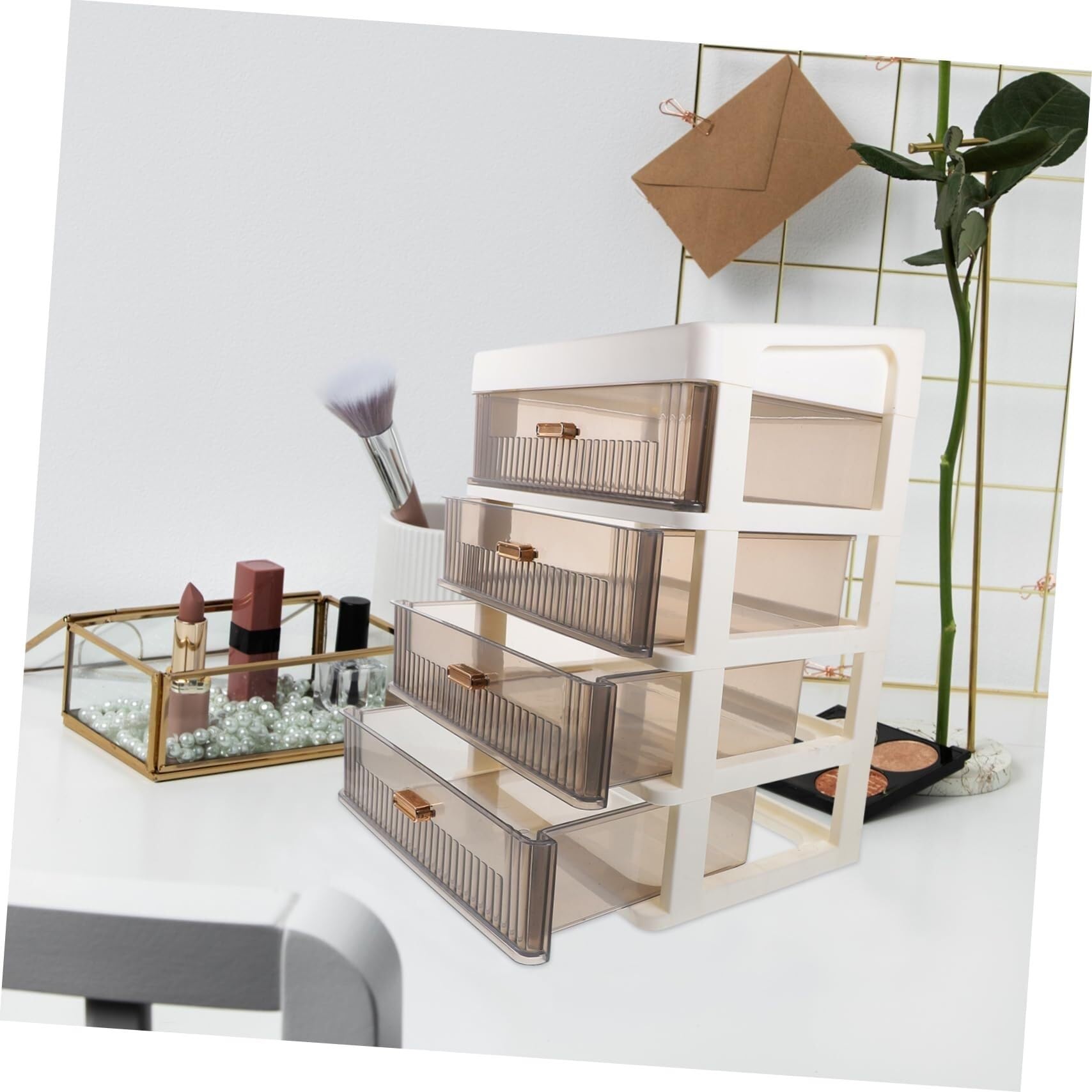 Organizer Da Scrivania Multifunzione Con Cassetti, Contenitore Trasparente For Cancelleria, Cosmetici E Accessori, Salvaspazio E Pratico For Riporre Gli Oggetti Sulla Scrivania.