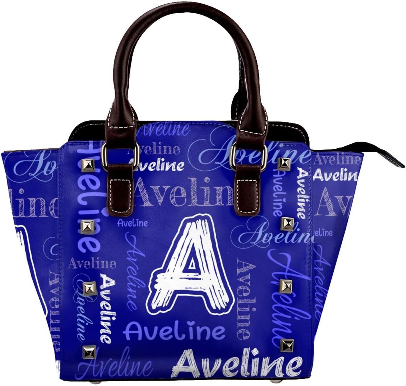 Custom Name Leather Handbag For Women Customized Tote Bags For Woman Personalized Purse With Strap