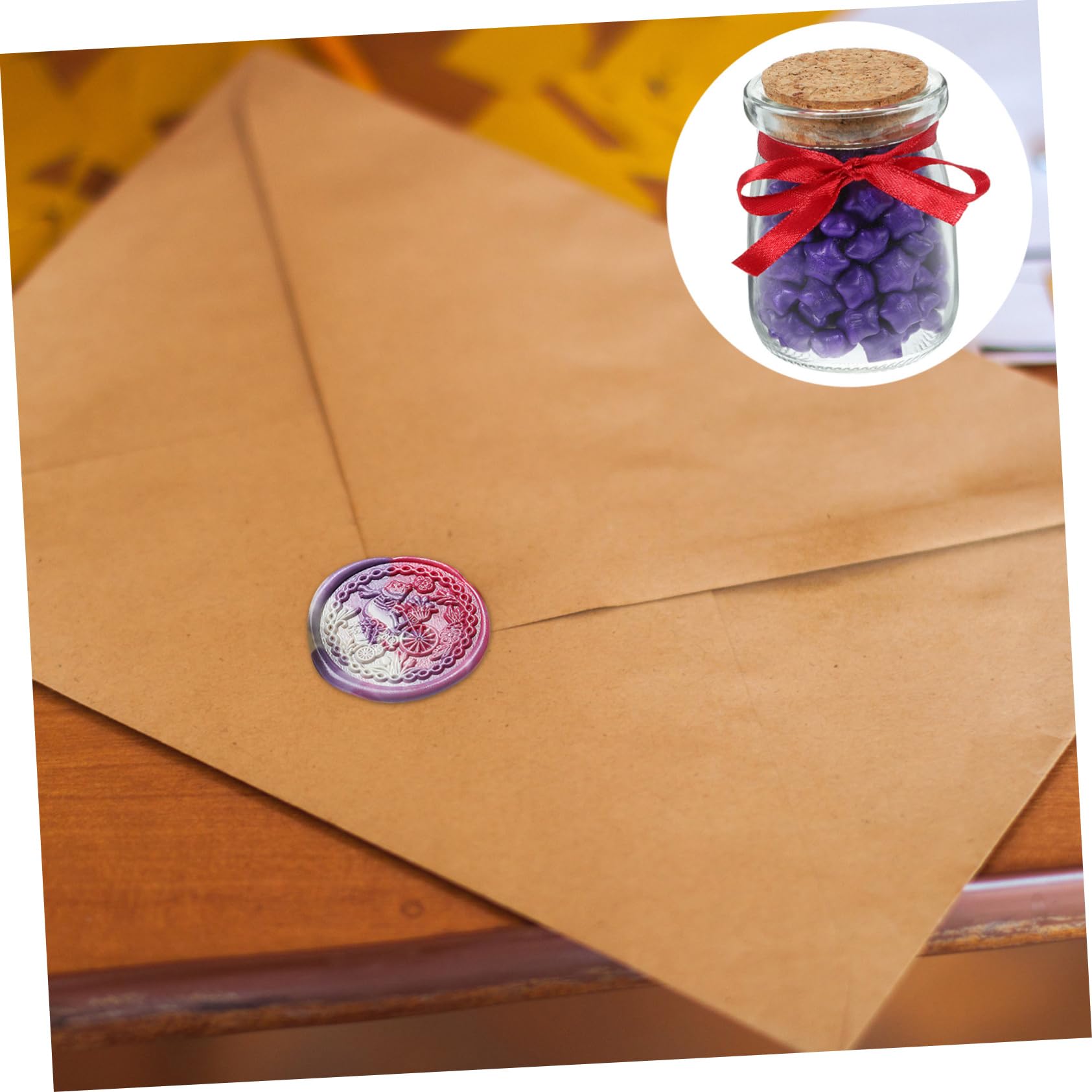 NUOBESTY 360pièces Bouteille Perles De Cire à Cacheter Étoiles Vintage pour Invitations Et