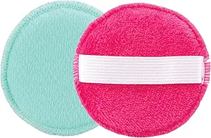S&T INC. Face Scrubber, Dual-Sided Face Exfoliator with Elastic Strap, Facial Cleansing Pads and Makeup Remover, 3.3 Inch Diameter, 2 Pack, Teal and Pink