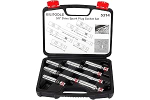 BILITOOLS 6-Piece Magnetic Swivel Spark Plug Socket Set: Precise Spark Plug Removal and Installation