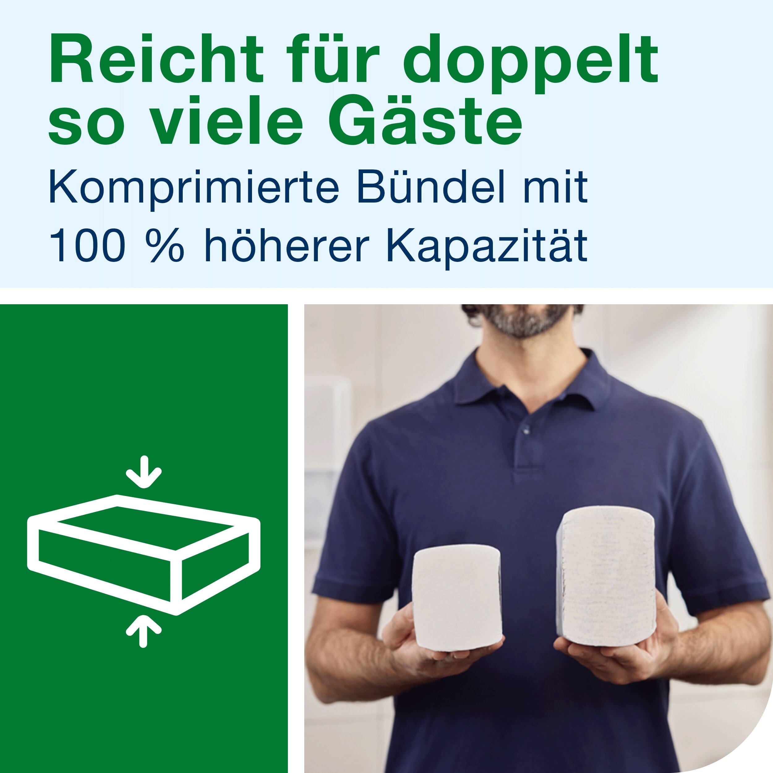 Tork Xpress komprimierte weiche Multifold-Papierhandtücher Weiß H2, Advanced, 2‑lagig, M‑Falz, saugfähig, 6 × 200 Tücher, 600454