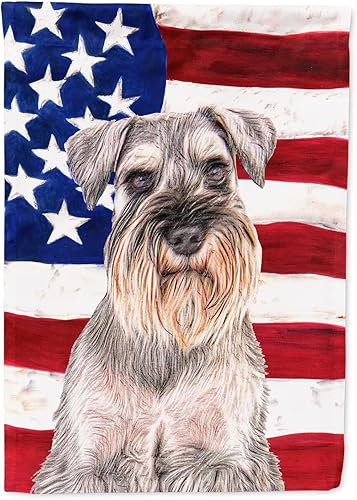 Miniatura 54 de Caroline's Treasures SS4017GF Bandera de Estados Unidos con Bulldog Inglés para jardín, bandera decorativa para patio exterior, patio, parterres,