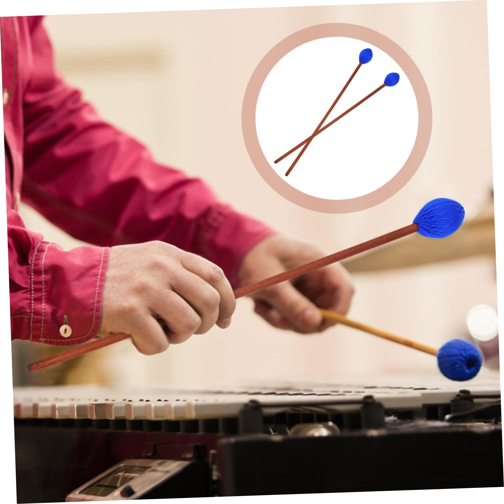 ifundom 6stücke Marimba Mallets Für Zungentrommeln Mittelhart Mit Ahornstiel Für Percussion-übungen Und Aufführungen Langlebig Und Praktisch Farbe Zufällig