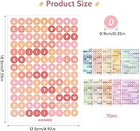 Vista 3 de 10 Sheets Letter Number Stickers, Colorful Self Adhesive Alphabet Letter Stickers, Small Scrapbooking Letter Number Stickers for DIY Art Craft