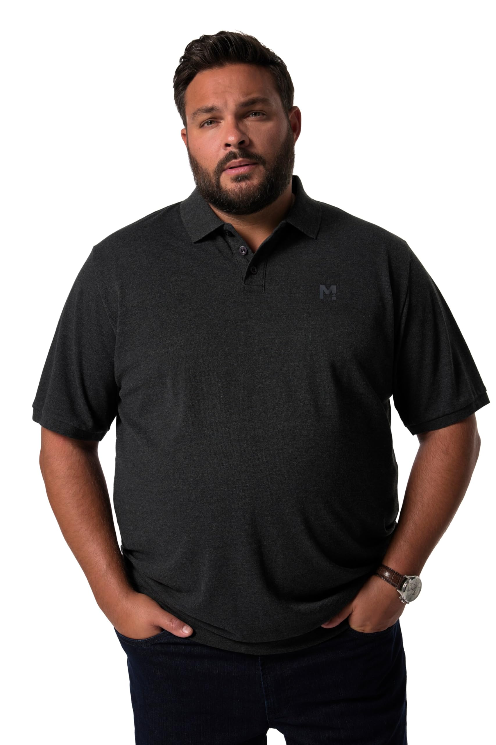 Men Plus Herren große Größen Übergrößen Menswear L-8XL Poloshirt, Bauchfit, Basic, Piqué, Halbarm 836264