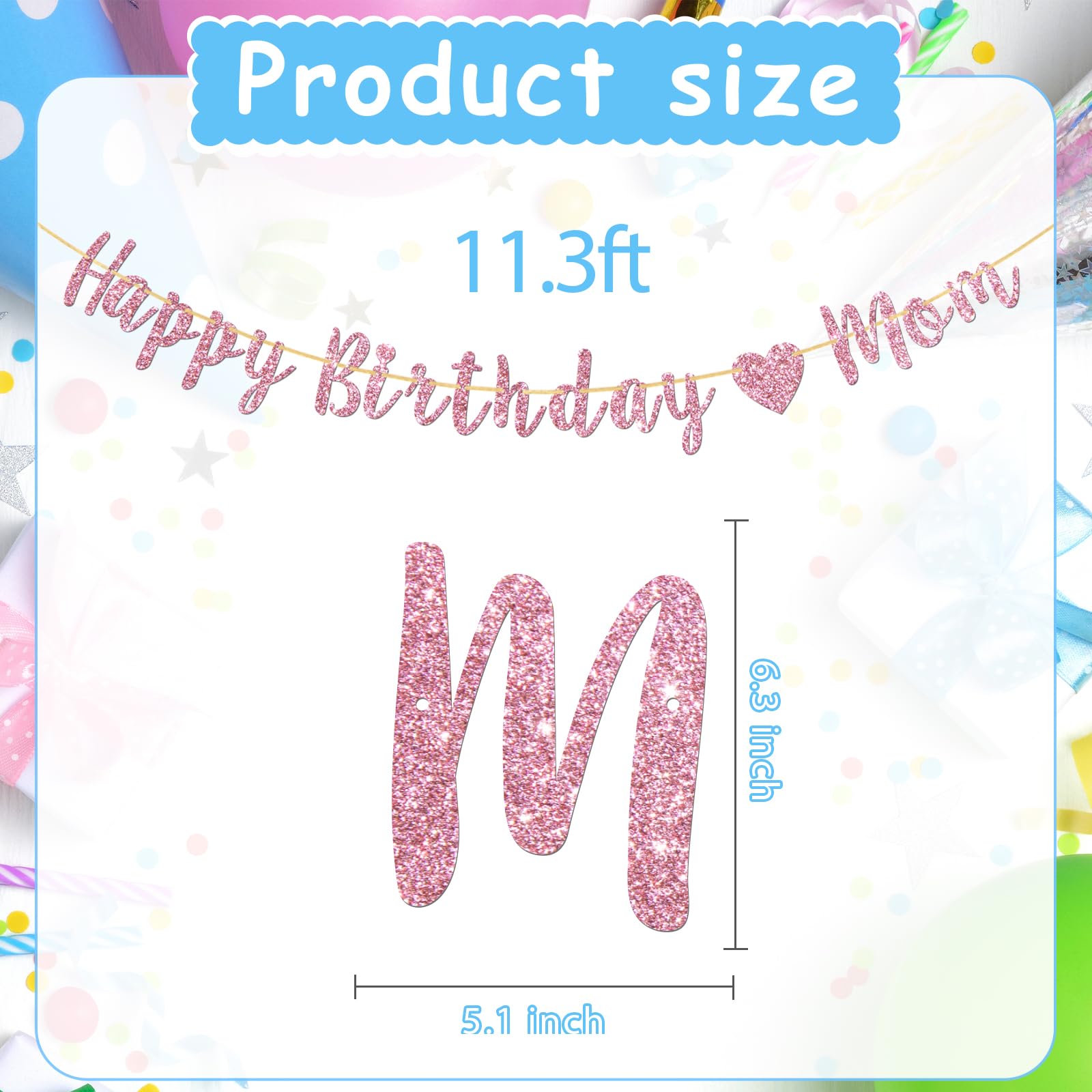 Muttertags-Deko Banner – Happy Mother's Day Wimpelkette Aus Papier, Zum Aufhängen Für Partys Und Feiern