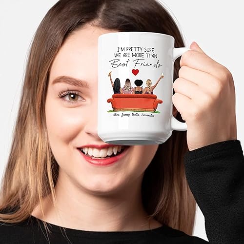 Miniatura 14 de Taza de café personalizada para mejores amigos, regalos personalizados para mujeres, tazas personalizadas con nombres, peinados, idea de cumpleaños