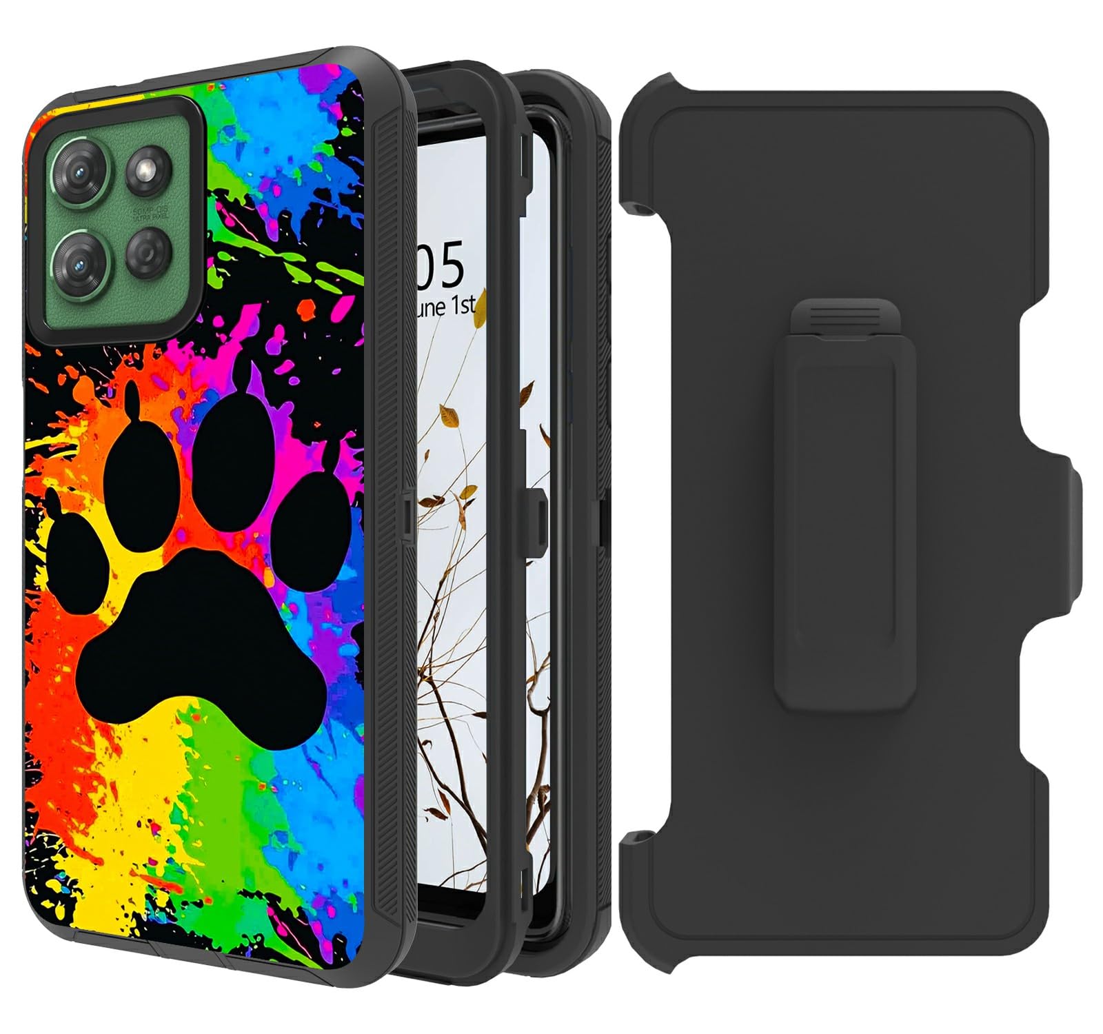 Dikoer Belt Clip Holster Case for Motorola Moto G Power 5G 2025 6.8" with 360 Degree Rotating Stand, Full Body Protection Shockproof Kickstand Rugged