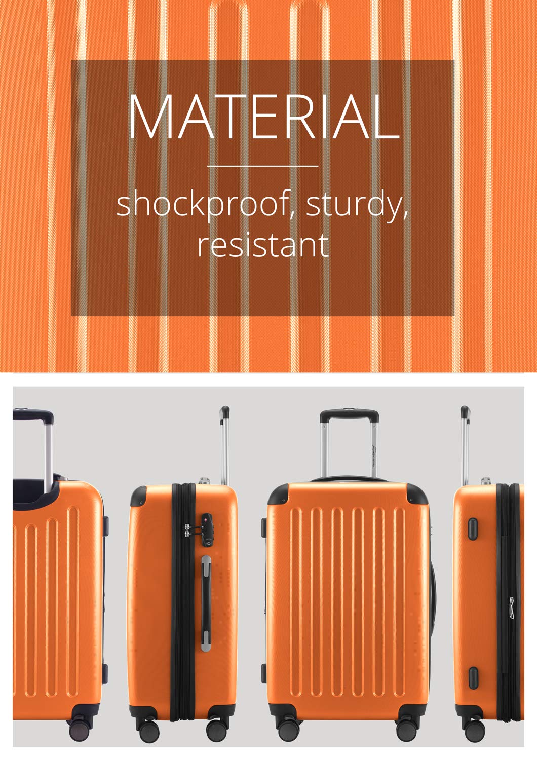 HAUPTSTADTKOFFER - Spree - Maleta rígida, Trolley expandible, Equipaje de Viaje, 4 Ruedas Dobles, TSA, 65 cm, 74 litros, Champán — view 430