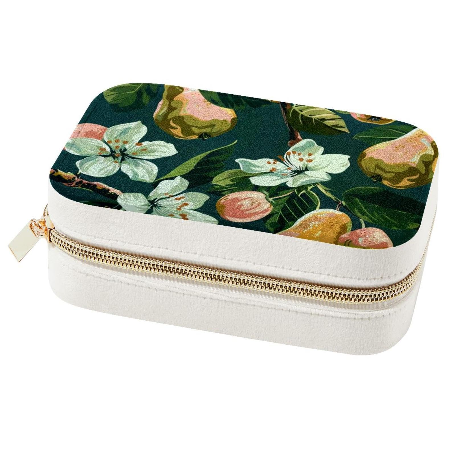 Boîte à bijoux de voyage fleurie pour organiser vos colliers en déplacement
