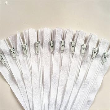 WKXFJJWZC 60Pcs 30cm 12Inch Nylon Coil Zippers Tailor Sewer Craft Crafters &FGDQRS White