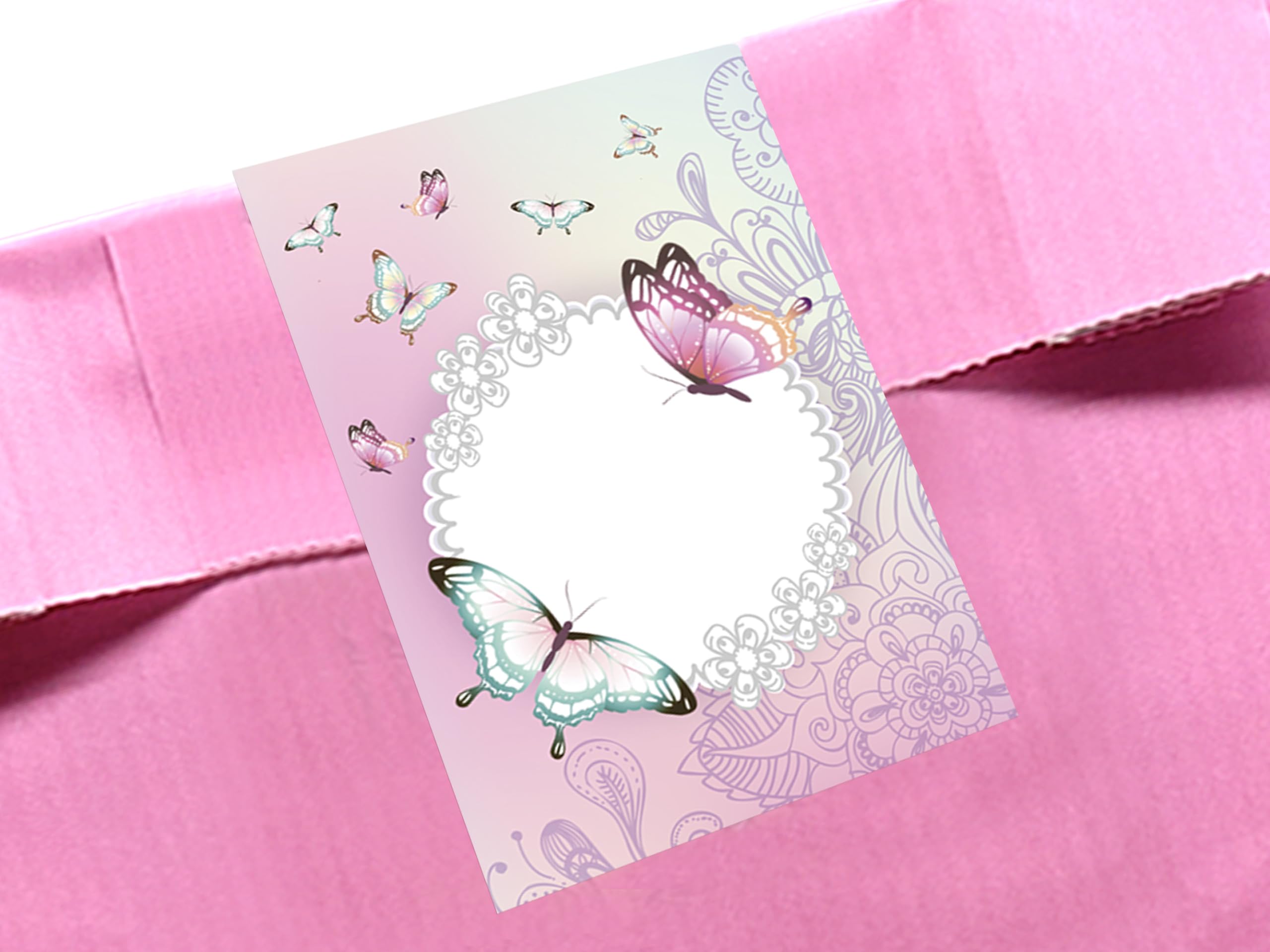 12 Einladungskarten zum Kindergeburtstag Einladung Geburtstag Mädchen Motiv Schmetterling Blumen inkl. 12 Umschläge, 12 Tüten, 12 Aufkleber, 12 Lesezeichen, 12 Blöcke, 12 Mandalas, 12 Tic Tac Toe