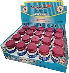 Inseticida 2 em 1 Formilar Contra Baratas e Formigas Doceiras, Uso Doméstico, Caixa com 20 Unidades de 10g, Ação Prolongada, Aplicação Direta em Ambientes Internos