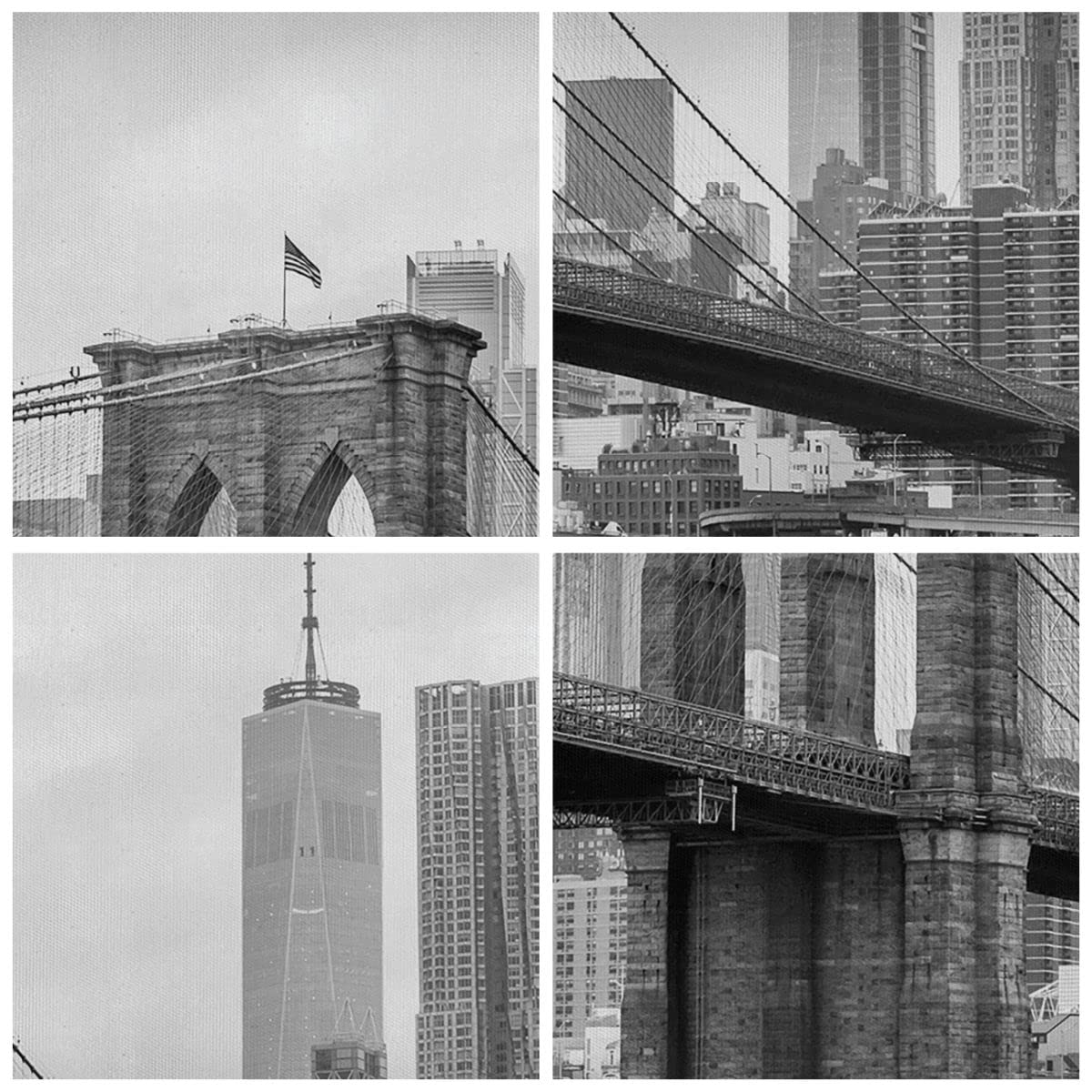 Lienzos decorativos Puente Brooklyn Blanco Y Negro Cuadro Sobre Lienzo Moderno 70x50cm Cuadros Decoracion Salon Dormitorio Cocina Cuadros Pared Imágenes Wall Art Prints Decor Canvas AA70x50-4245