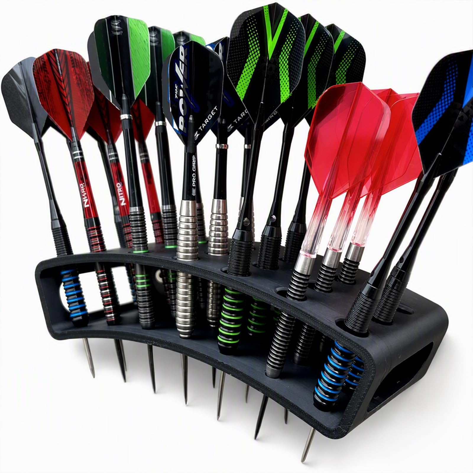 1Pcs Wall Mounted 21 Hole Dart Rack, Darts Holder Wall Mounted