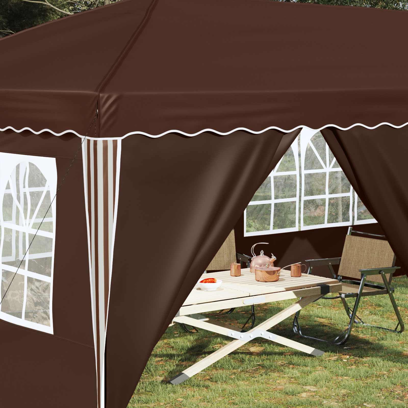 Carpa para fiestas (3 x 6 m), color marrón