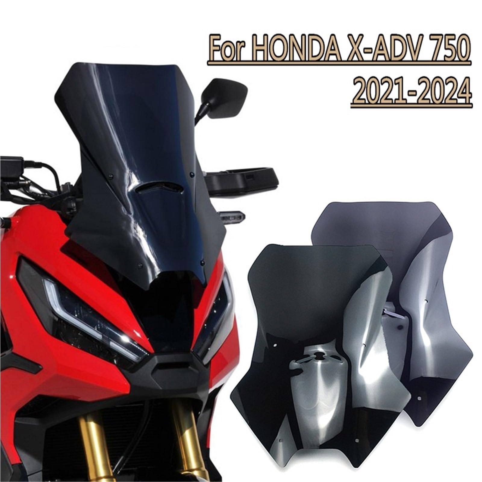 Deflektor motocykla Pasuje do HONDA XADV 750 2021 2022 2023 2024 X-ADV 750 2021-2024 XADV750 Osłona przedniej szyby motocykla spojler przedłużający szyba przednia(Black)