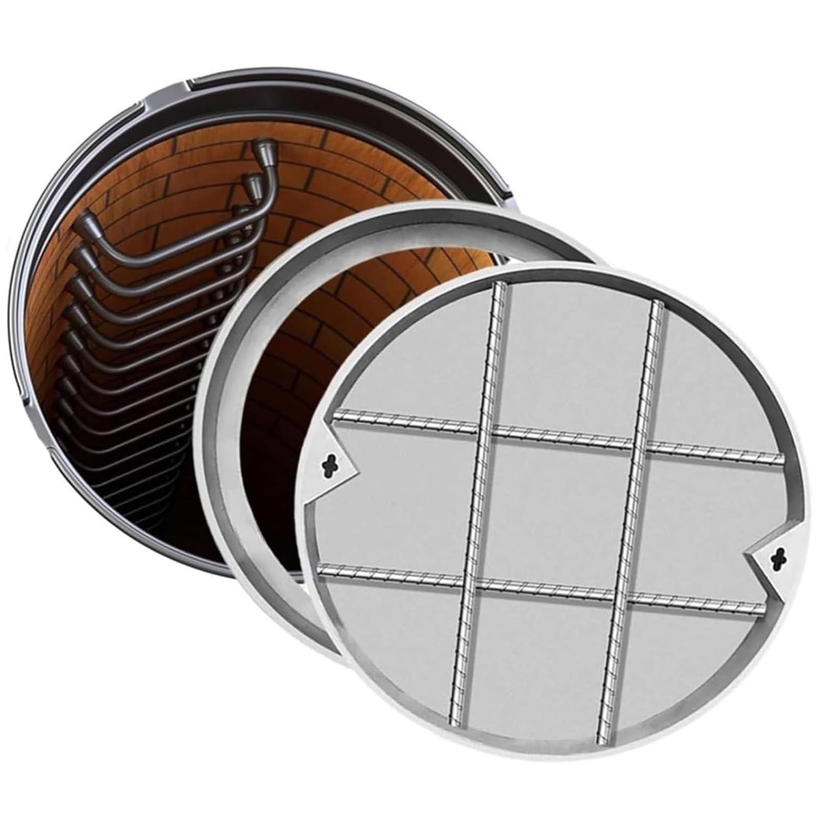 Grille d'évacuation ronde à grande capacité de charge pour sol