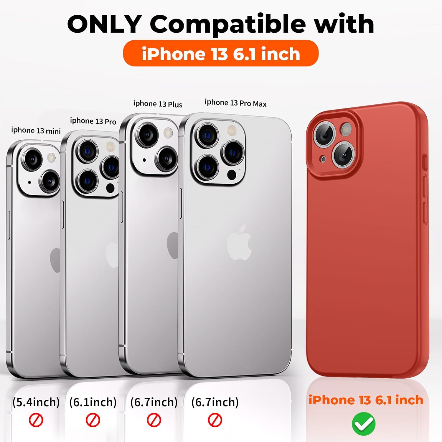 SUPFINE Designed for iPhone 13 Case,Premium Liquid Silicone with [Soft Anti-Scratch Microfiber Lining][Upgraded Camera Protection] Slim Shockproof Protective Phone Case for Men Women Girls,Red - Image 2