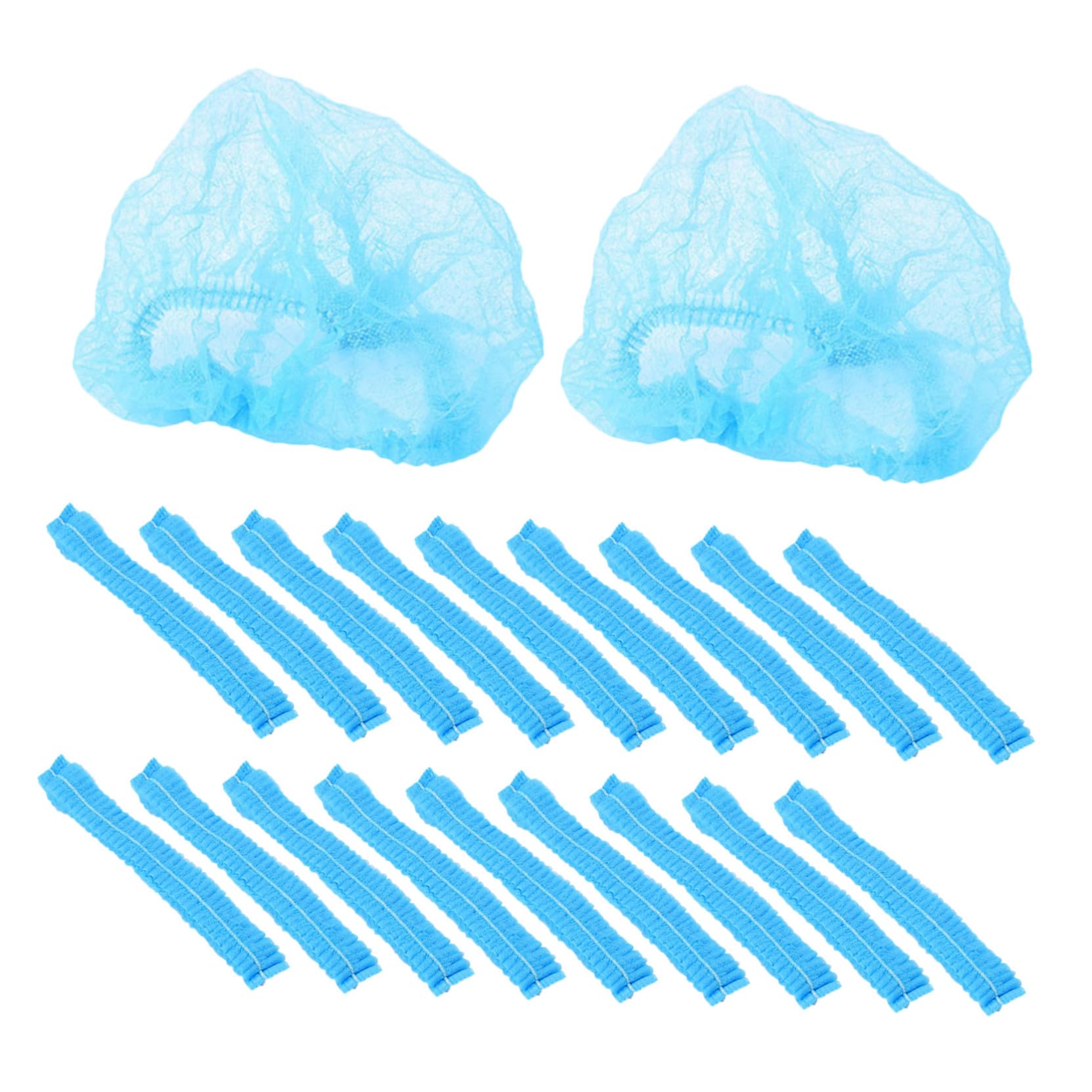 GALPADA 20 pezzi Cuffie Non Tessute Blu per e Pulizia Elastica Traspirante Protezione Igienica per Alimentare Laboratorio e Ospedale