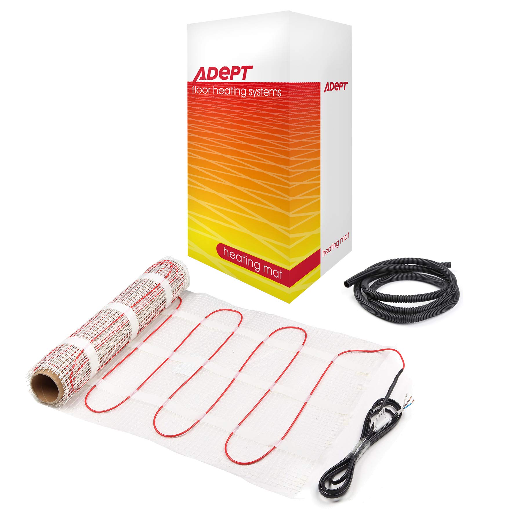 Adept No Stat 160W Per M2 Electric Underfloor Heating Mat Kit For Tiles, Ceramic, Porcelain, Stone Floors Etc - 10M2