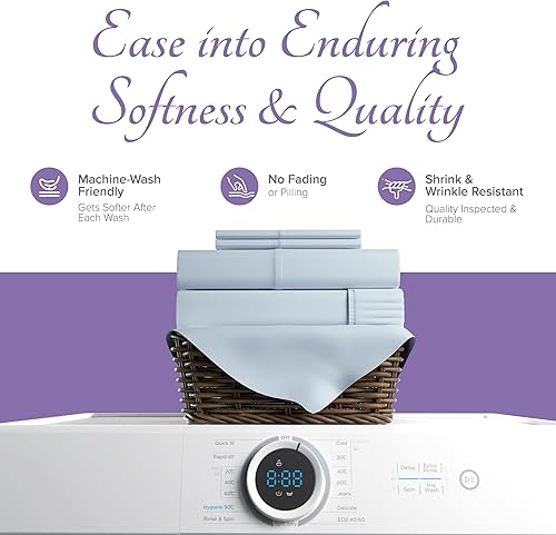 Miniatura 7 de Carressa Linen - Juego de sábanas 100% algodón de 600 hilos