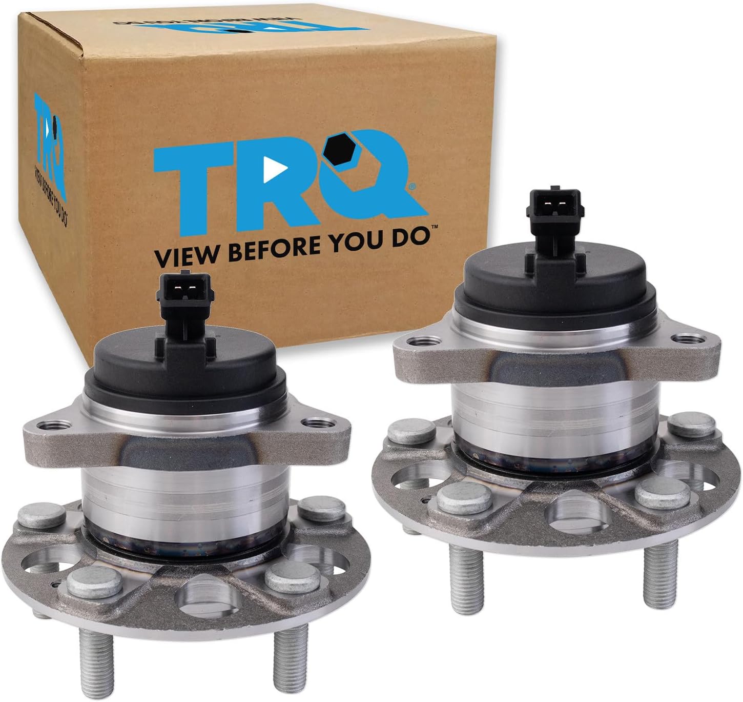 TRQ Rear Left and Right Wheel Bearing and Hub Assembly Set 2 Piece Compatible with 2019-2020 Hyundai Elantra GT N Line 2019-2021 Veloster 2020-2021 Kia Forte GT