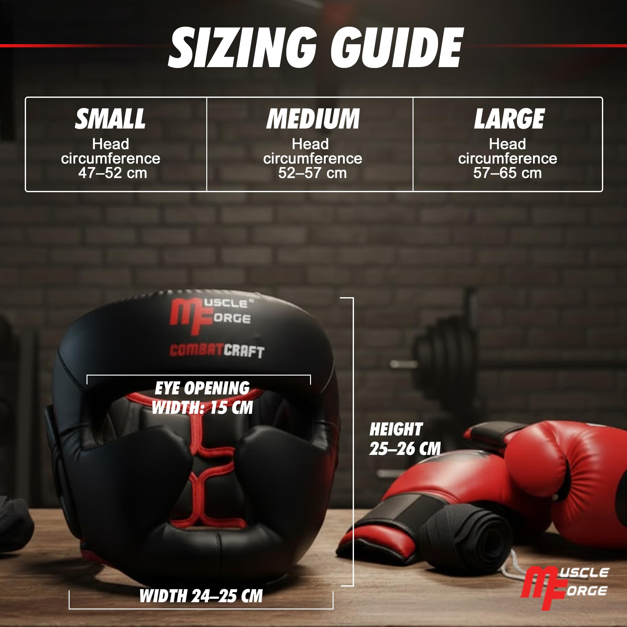 Kask Bokserski CombatCraft rozmiar M – wzmocnione strefy czoła i szczęki, panoramiczne 180° pole widzenia, 4-warstwowa pianka EVA, system wentylacji, szeroki rzep 8 cm