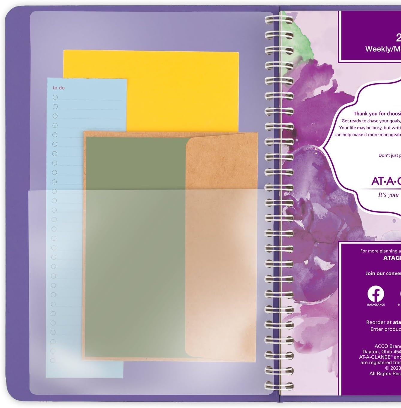 AT-A-GLANCE 2025 Appointment Book Planner, Weekly & Monthly, 5-1/2" x 8-1/2", Small, Beautiful Day, Lavender (938P-200-25)