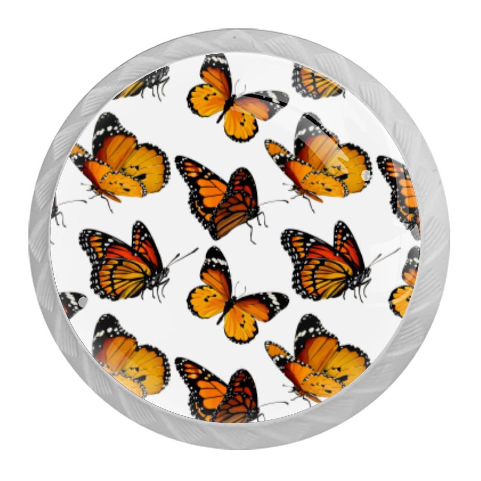 Tqmspg Multi08 4 Pieces Drawer Pulls Butterflies Pattern Door Knobs Dresser Handles For Kitchen Wardrobe Cupboard Hardware Furniture