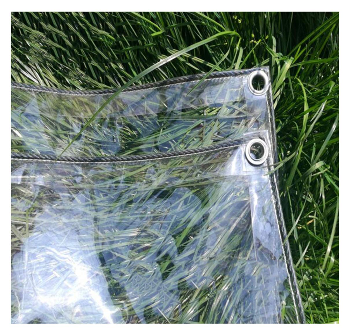GJZQDKX Clear Waterproof Tarps 12 Mil PVC with Grommets Heavy-Duty Multi-Purpose Tarp Cover Windproof &1x1m/3x3ft for Outdoor Use Camping & Protection