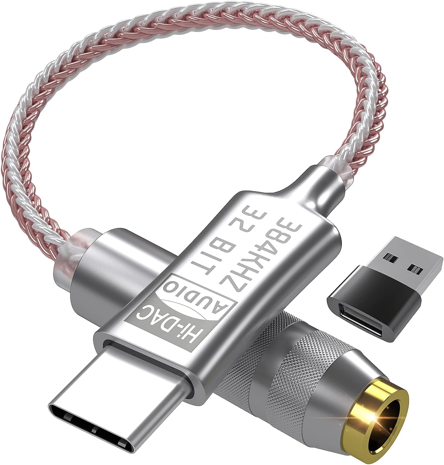 Hi-Res 32bit 384KHz USB C DAC with ALC5686 Chip - USB C to 3.5mm Audio Adapter for Type C Devices